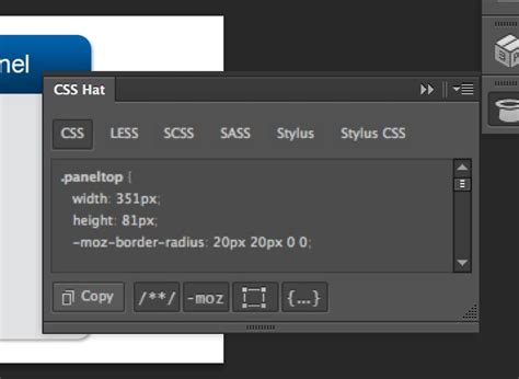 copiar css photoshop
